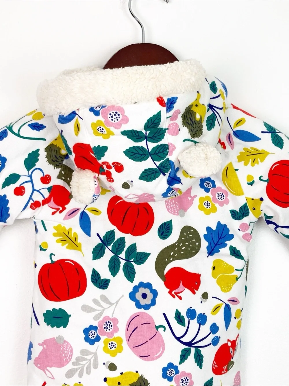 Baby Boden Woodland Floral Animal Bunting Snowsuit 0-3 months